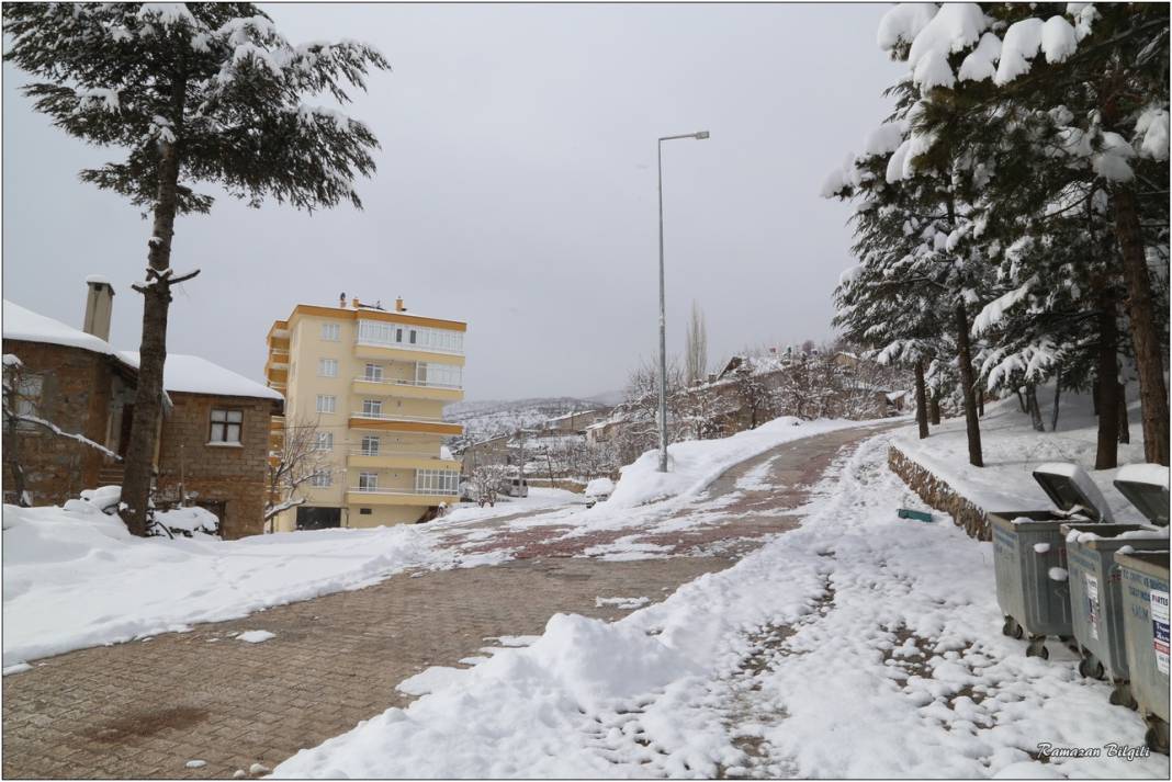 Konya’nın karla kaplı ilçesinden kartpostallık kareler 12